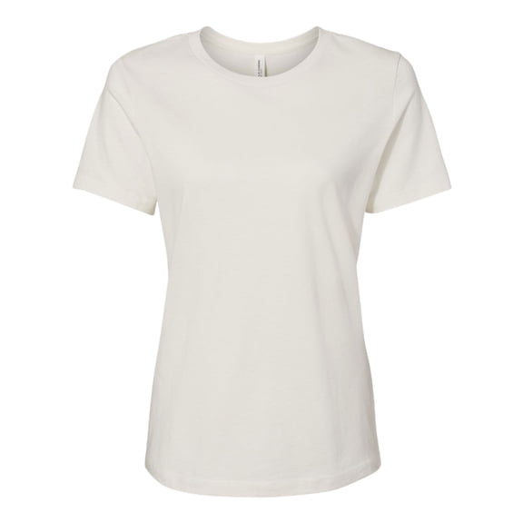 BELLA + CANVAS Women’s Relaxed Jersey Tee 100% Ring-Spun Cotton Short Sleeve Crew Neck T-Shirt (Vintage-White, L)