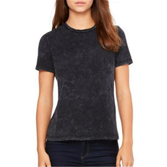 BELLA + CANVAS Women's Relaxed Jersey Tee 6400 - Black Mineral Wash Size L