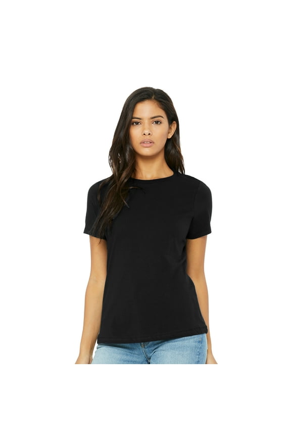 Women's Relaxed Short Sleeve Crew T-Shirt for Crafting, Black, Large, 1-Pack