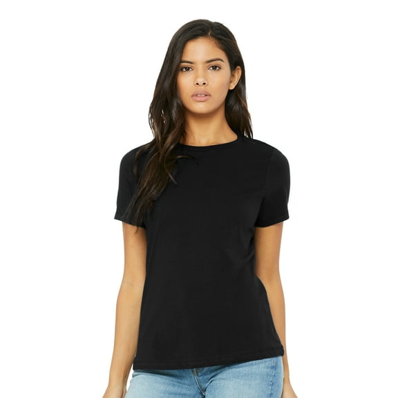 BELLA CANVAS Women's Relaxed Short Sleeve Crew T-Shirt for Crafting, Black, Small, 1-Pack