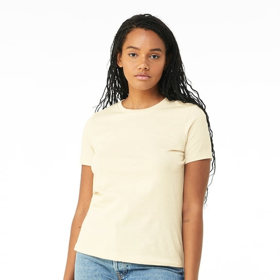 BELLA CANVAS Women's Relaxed Short Sleeve Crew T-Shirt for Crafting, Natural, 2XL, 3-Pack