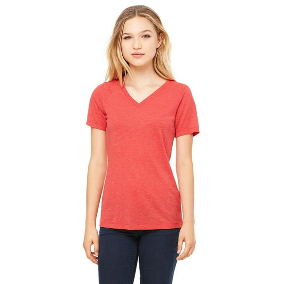 BELLA CANVAS Women's Relaxed Triblend Short Sleeve VNeck Tee 6415
