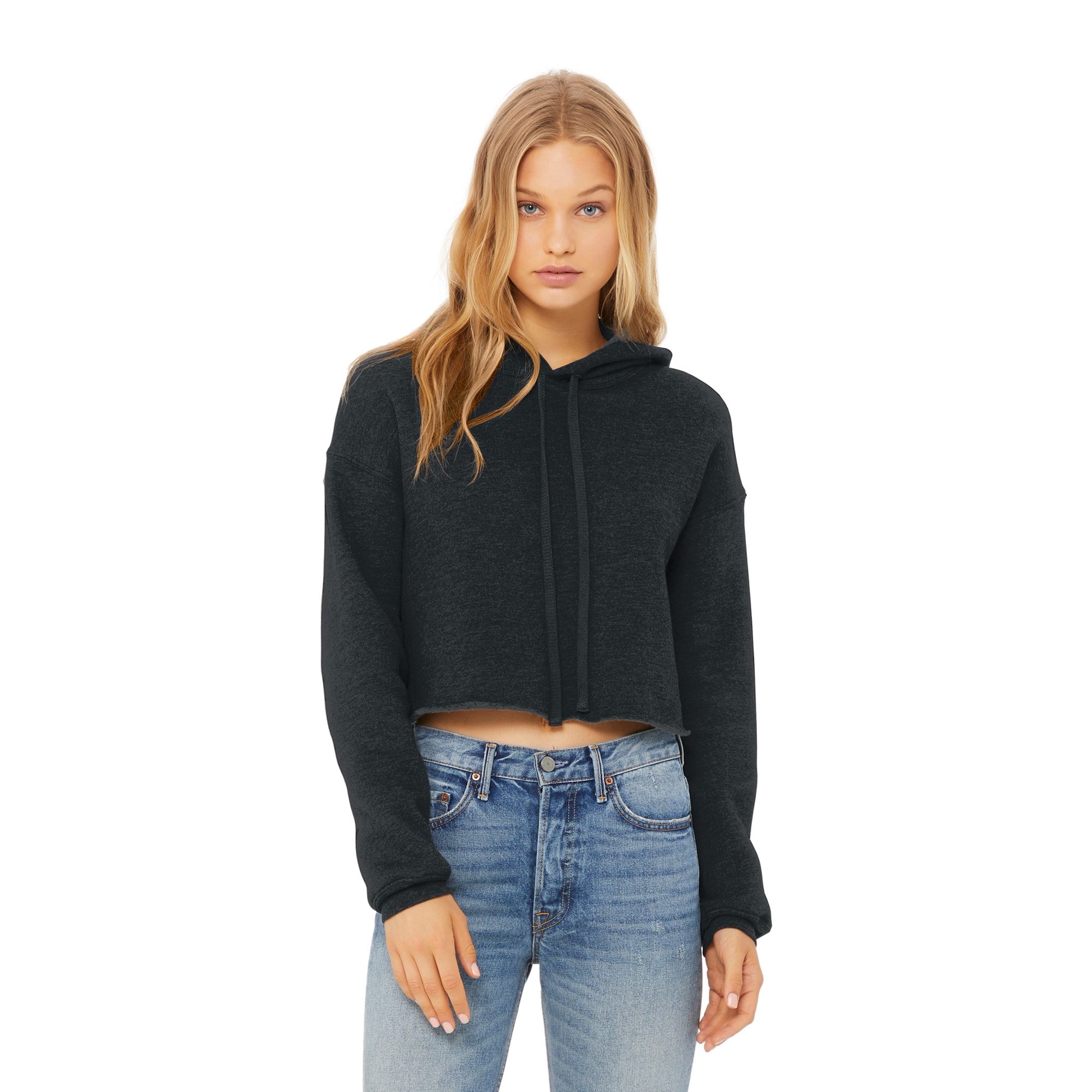 BELLA+CANVAS Women's Sponge Fleece Cropped Fleece Hoodie. - Walmart.com