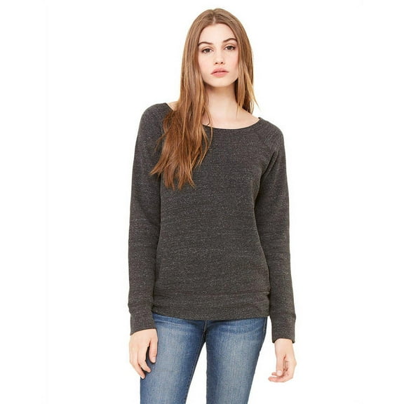 BELLA + CANVAS Womens Sponge Fleece Wide Neck Sweatshirt