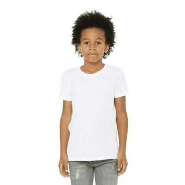 BELLA+CANVAS Kids 2-Pack, Short Sleeve Crew T-Shirt for Crafting, White, Youth Small
