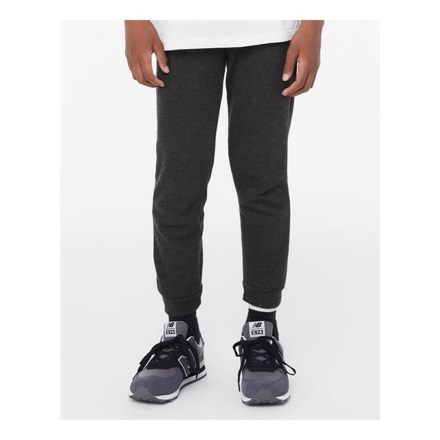 BELLA + CANVAS - Youth Jogger Sweatpants - 3727Y - Dark Grey Heather - Size: S
