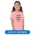thumbnail image 1 of BELLA+CANVAS Youth Short Sleeve Personalized T-Shirt, Create Your Own Designs, Pink, Youth Medium, Unisex, 1 of 7