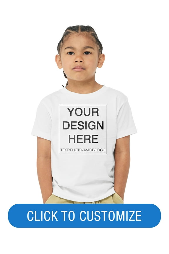 Youth Short Sleeve Personalized T-Shirt, Create Your Own Designs, White, Youth Medium, Unisex