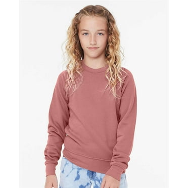 BELLA + CANVAS - Youth Sponge Fleece Crewneck Sweatshirt - 3901Y - Mauve - Size: L