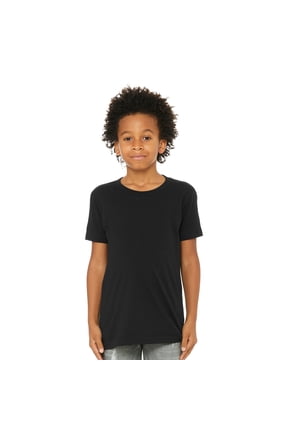 Youth Unisex Short Sleeve Crew Neck T-Shirt for Crafting, Black, Youth Xlarge