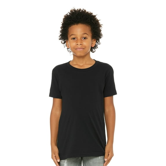 BELLA+CANVAS Youth Unisex Short Sleeve Crew T-Shirt for Crafting, Black, Medium, 6-Pack