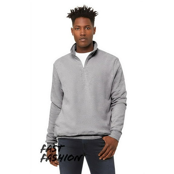 BELLA Fast Fashion Unisex Quarter Zip Pullover Fleece S Athletic Heather