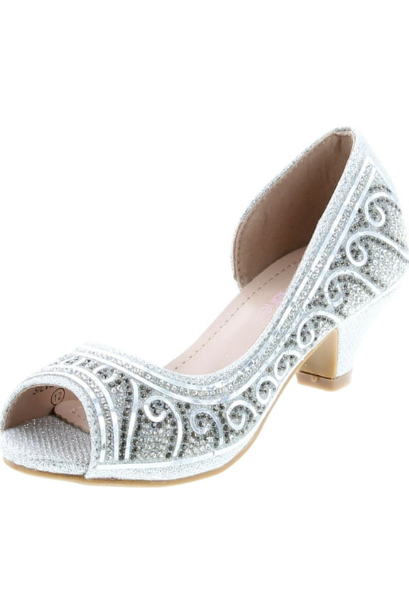 Truly-5 Girl's Rhinestone D'orsay Dress Sandal