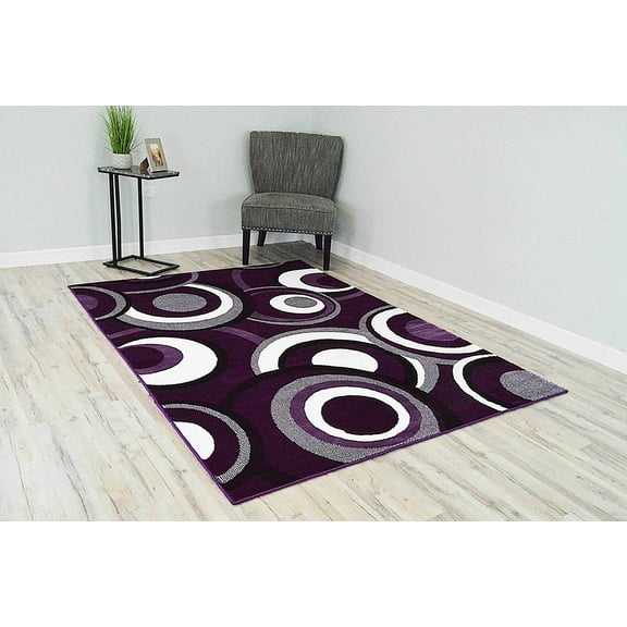 BELLA Modern Stylish Living Room Rug DESIGN 271 - 2'2"x7'3" Runner, Purple