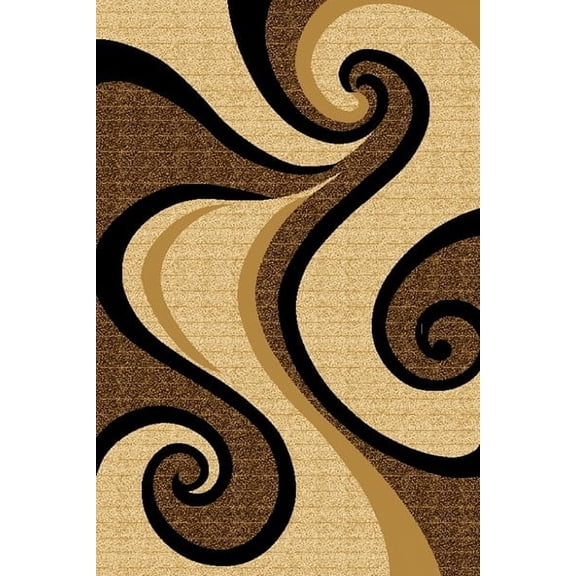 BELLA Modern Stylish Living Room Rug DESIGN 40111 - 5'2"x7'5", Beige