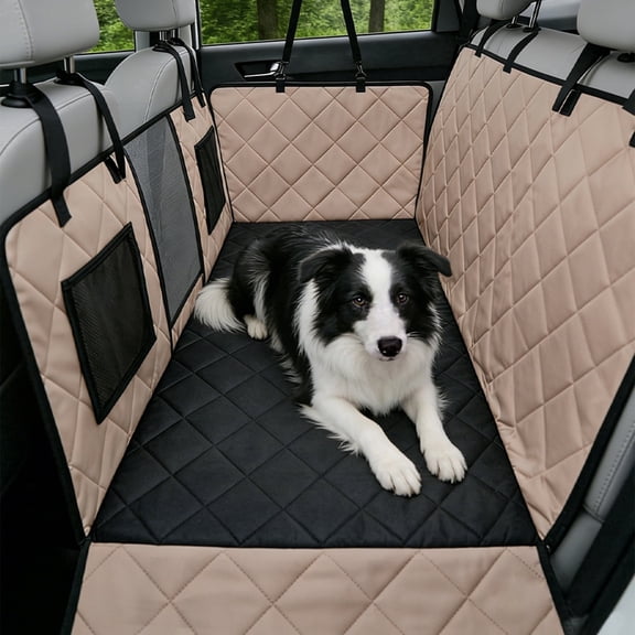 BELLA & PAL Back Seat Extender for Dogs, Supports 420lb,Waterproof Dog Car Seat Cover, Hammock for Large Dogs in Cars, SUVs, and Trucks, Cocoa