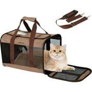 BELLA & PAL Cat Carrier Travel Bag, Airline Approved Lightweight Cat Carrier, Soft Sided Pet Carrier for Puppy Dogs Up to 18lbs, Collapsible Kitten Bag with Removable Waterproof Mat, Ventilated Mesh