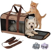 BELLA & PAL Dog Carrier for Small Dog, Airline Approved Pet Carrier for Cats & Puppy up to 18lbs, Soft Sided Collapsible Travel Carrier with Shoulder Strap, Cho