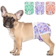 thumbnail image 1 of BELLA & PAL Pink & Purple & Green Female Dog Diapers, 3-Pack, Highly Absorbent Washable Diapers for Small Dogs, Leak-Proof Puppy Diapers, XS, 1 of 10