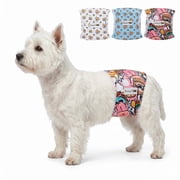 Bella & Pal   PJai & Friends Male Dog Diapers, 3-Pack, Highly Absorbent Washable Diapers for Small Dogs, Leak-Proof Puppy Diapers, M
