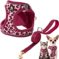 thumbnail image 1 of BELLA & PAL Puppy Harness and Leash Set,Reflective Adjustable Dog Harness for Small Dogs No Pull,Step in Soft Mesh Harness for Small and Medium Dogs,Pink Leopard,S, 1 of 6