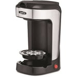 BELLA One Scoop One Cup Coffee Maker, Single Serve Brewer with Adjustable Drip Tray and Permanent Filter, Dishwasher Safe, Stainless Steel and Black