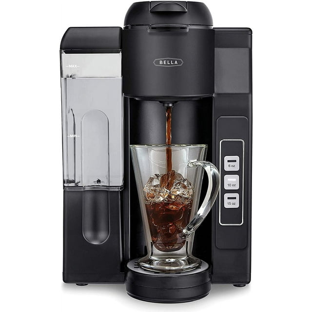 BELLA Single Serve KCup Uses Coffee Maker, Dual Brew for Pod or Ground Coffee, Large Water Tank