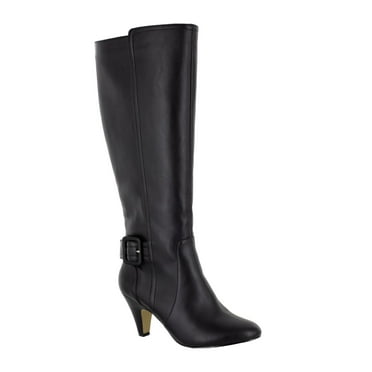 BELLA VITA Womens Black Buckle Accent Padded Troy Ii Zip-Up Heeled Boots 9.5 M