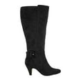 thumbnail image 1 of BELLA VITA Womens Black Covered Buckle Accent Goring Padded Troy Ii Almond Toe Sculpted Heel Zip-Up Dress Boots 6 W, 1 of 4