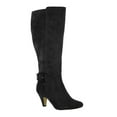 thumbnail image 1 of BELLA VITA Womens Black Padded Goring Buckle Accent Troy Cone Heel Zip-Up Dress Boots 12 WW, 1 of 4