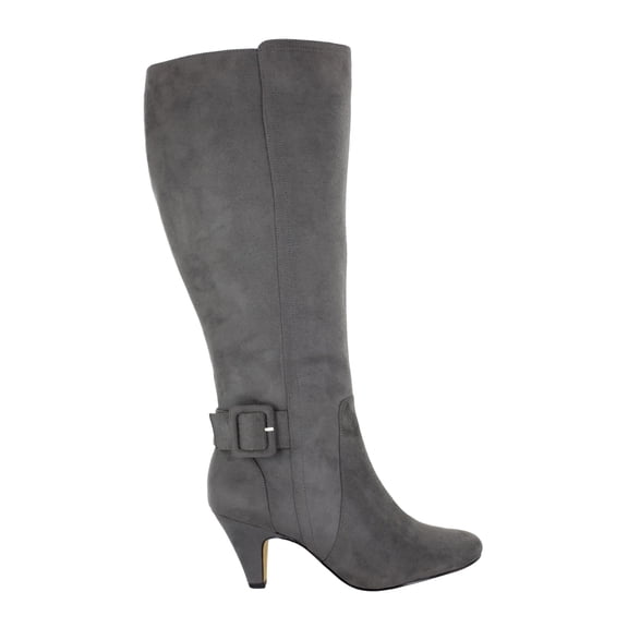 BELLA VITA Womens Gray Padded Goring Troy Round Toe Cone Heel Zip-Up Dress Boots 6.5 M WC
