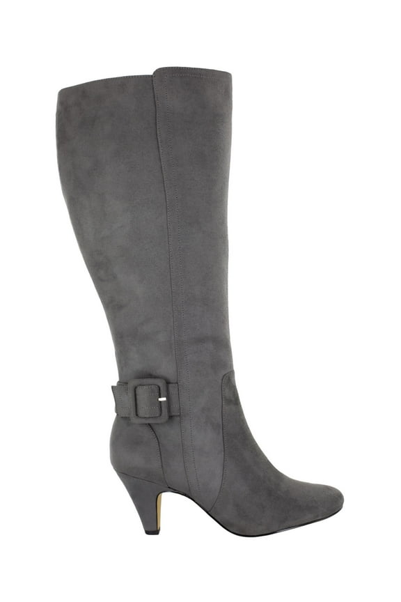 Womens Gray Padded Goring Troy Round Toe Cone Heel Zip-Up Dress Boots 6.5 M WC