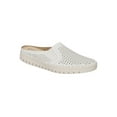 thumbnail image 1 of BELLA VITA Womens White Padded Goring Perforated Refresh Round Toe Wedge Slip On Leather Mules 11 N, 1 of 4