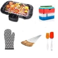 thumbnail image 1 of BELLADOR? Combo [ 1 Electric Barbeque Tandoori Grill & 10 BBQ Stick & 1 Gloves & 2 Oil Brush & 1 Soap Pump ] Indoor/Outdoor Portable Bbq Grill Electric Set for Home, 1 of 8