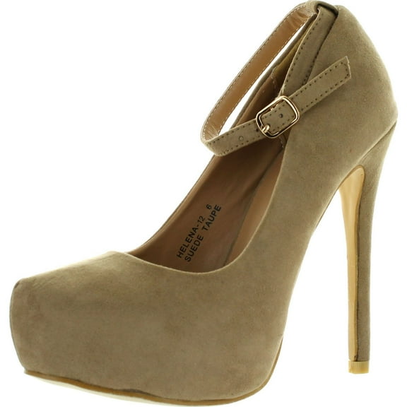 BELLAMARIE HELENA-12 Women Ankle Strap Platform Pump Stiletto Party Dress Heel