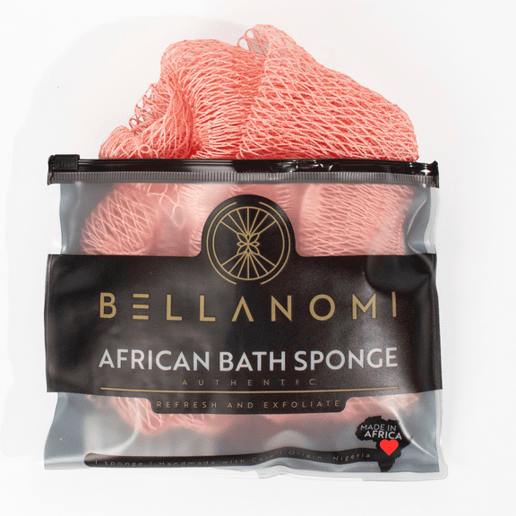 BELLANOMI African Net Sponge - Authentic Sapo Exfoliating Net, Ethically sourced from Nigeria, 45" Long Back Scrubber, Quick Dry Loofah Alternative for Gentle Exfoliation Daily Use