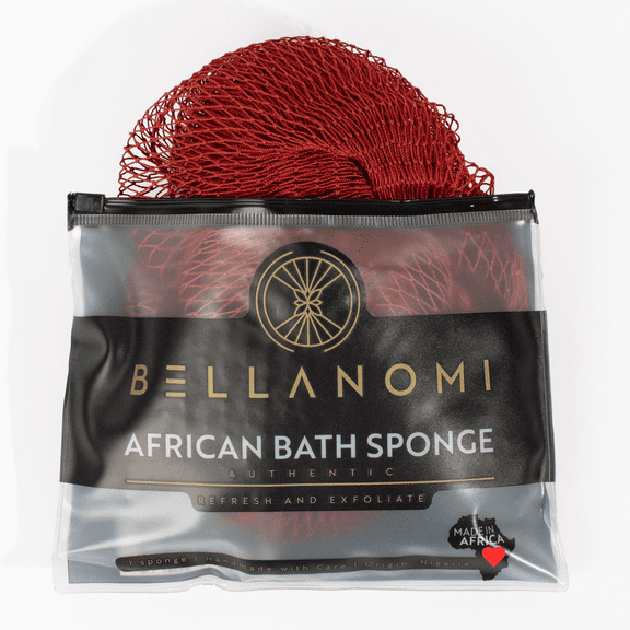 Bellanomi African Exfoliating Net Sponge - Authentic 45" Long Back Scrubber for Gentle Exfoliation Daily Use