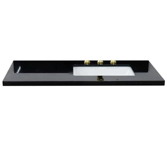 Bellaterra Home 430002-43R-BGR 43 in. Galaxy Granite Countertop & Single Rectangle Right Sink, Black