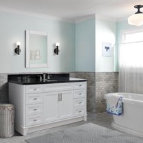 BELLATERRA HOME LLC 61 Single sink vanity in White finish and Black galaxy granite and oval sink