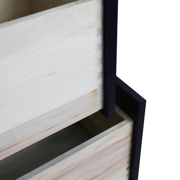 BELLATERRA HOME LLC Single sink vanity in Blue with Black galaxy granite and LEFT oval sink