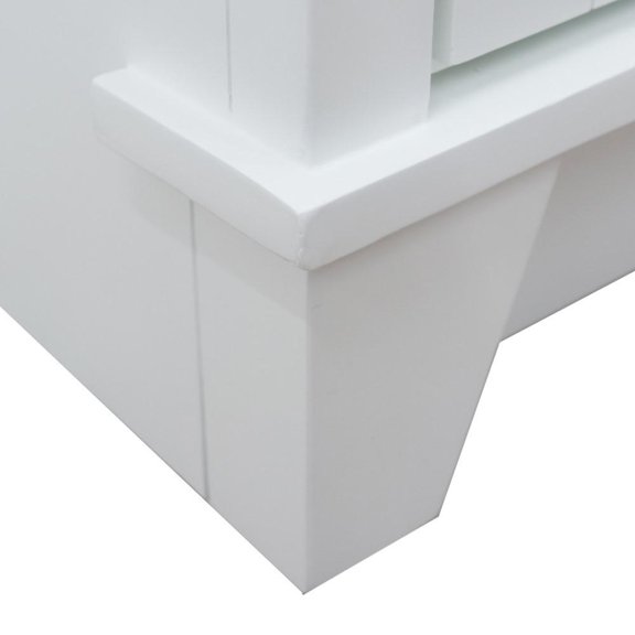 BELLATERRA HOME LLC Single sink vanity in White with White Carrara marble and rectangle sink