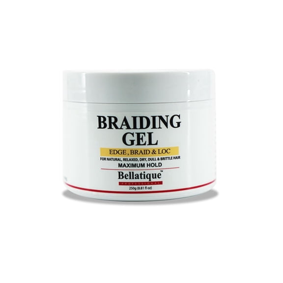 BELLATIQUE Edge, Braid & Loc Maximum Hold Braiding Gel, No Flaking, 8.8 oz
