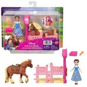 Disney Princess Belle & Philippe Small Doll & Horse Set with Stable Playset & Accessories