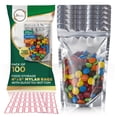 thumbnail image 1 of BELLE KR® 4x6 Mylar Bags for Freeze Dried Candy - Pack Of 100-7.5mil Thick - 1/2 Pint Stand Up Small Clear Mylar Bags with See Through Window for Freeze Drying - Labels Included, 1 of 5