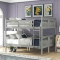 thumbnail image 1 of BELLEMAVE Full over Full Bunk Beds, Wood Bunk Bed with Ladder, Headboard and Footboard, Convertible Bunk Beds for Teens(Gray), 1 of 13