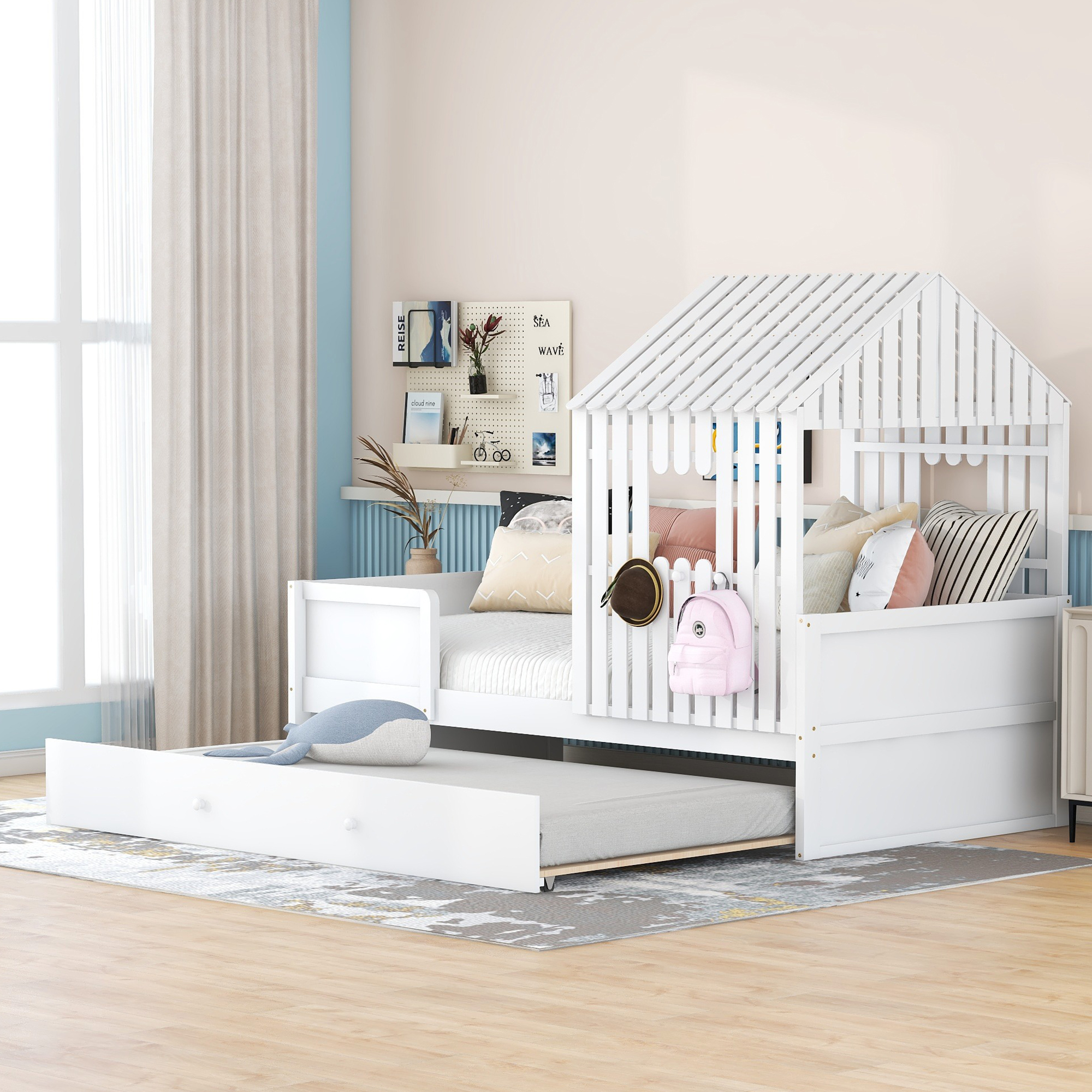 Bermuda White Twin Bed and Night Stand