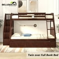 thumbnail image 1 of BELLEMAVE Twin over Full Bunk Bed with there drawer, bulid in ladder and storage stairs, Convertible into 2 beds, bunk bed /Wood Bunk Bed for Teens(Espresso), 1 of 11