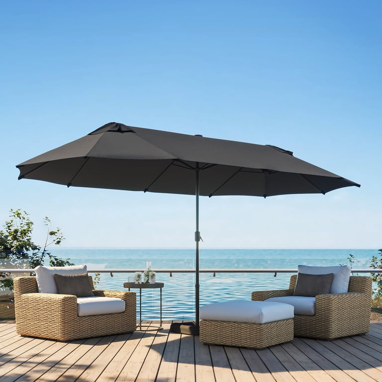 large grey patio umbrella PURPLE LEAF 12 Feet Heavy Duty Outoor Umbrella Made from premium polyester fabric BELLEZE 15 Ft Extra Large