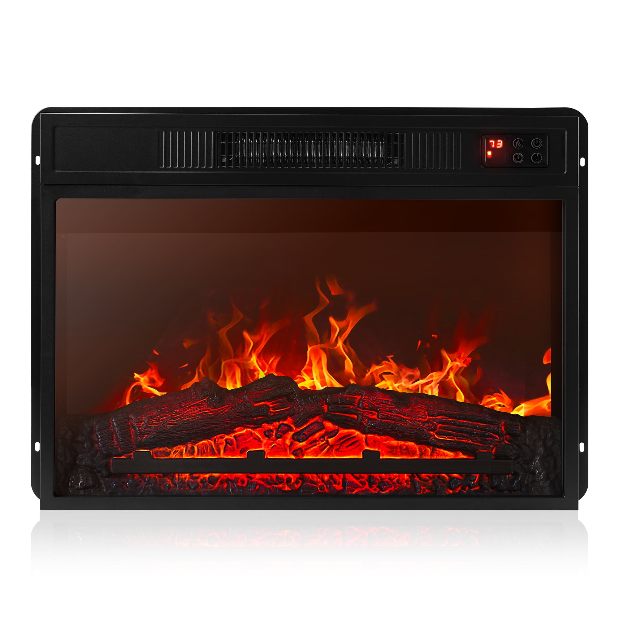 BELLEZE 23 Electric Fireplace Insert, Recessed Fireplace Heater with Remote  Control, Indoor Fireplace Heater with Adjustable Brightness, Timer,  Automatic Temperature Control, Black - Walmart.com