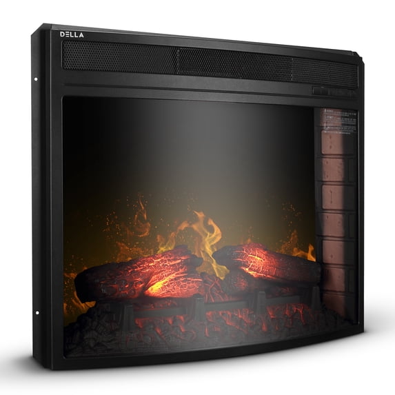 BELLEZE 28" Freestanding Tempered Glass 5100 BTU 1400W Adjustable Electric Insert Stove Fireplace w/ Remote Control